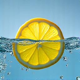 Zitronenscheibe im Wasser